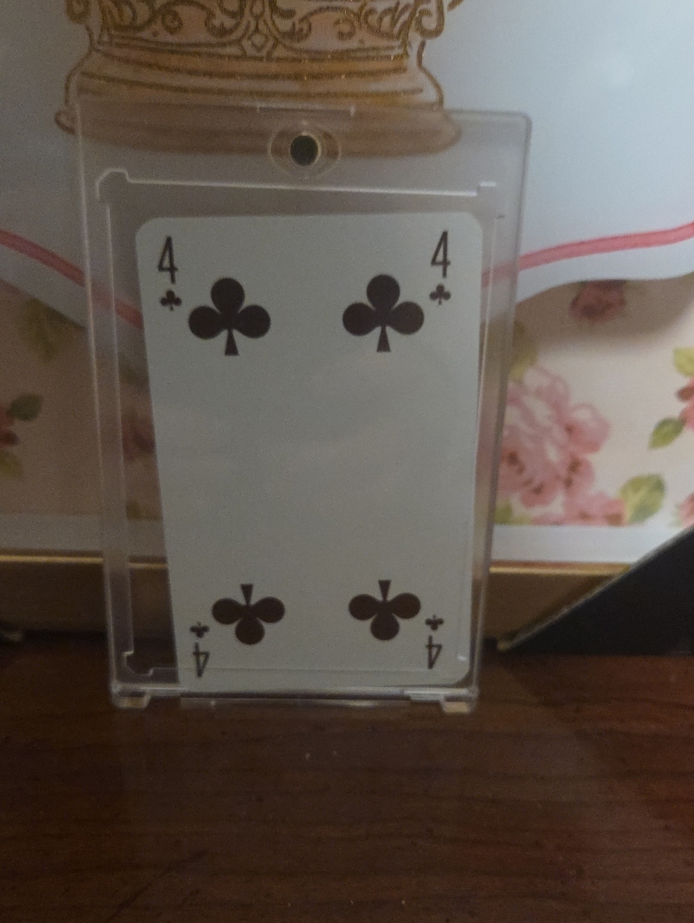 LV 4 of Clubs Card Inside Clear Case
